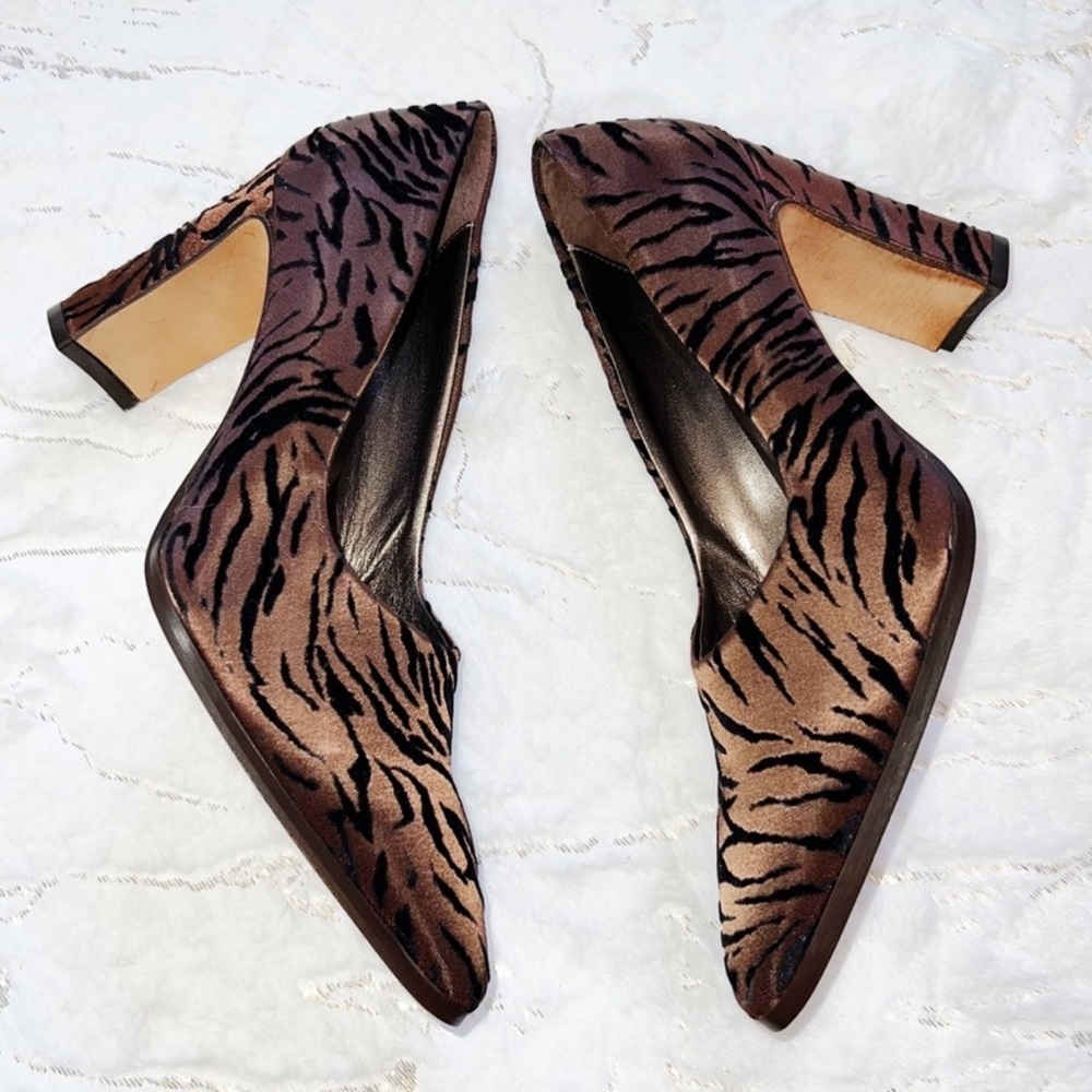 Nickels Italy Brown Block Heels Size 7.5 Medium